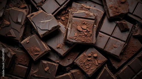 A lot of pieces dark chocolate