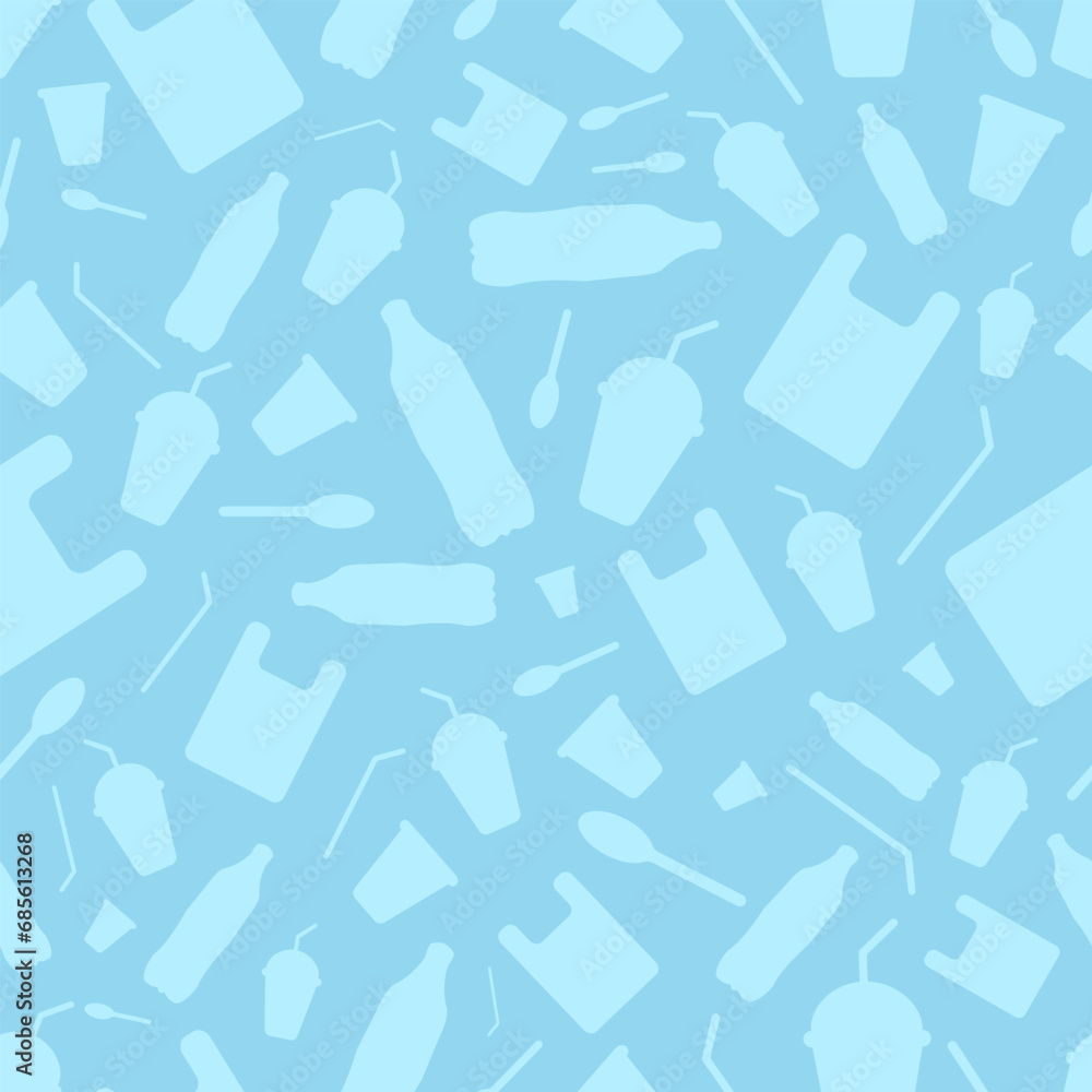 Say no to plastic, seamless pattern. Say no to plastic, seamless pattern.
