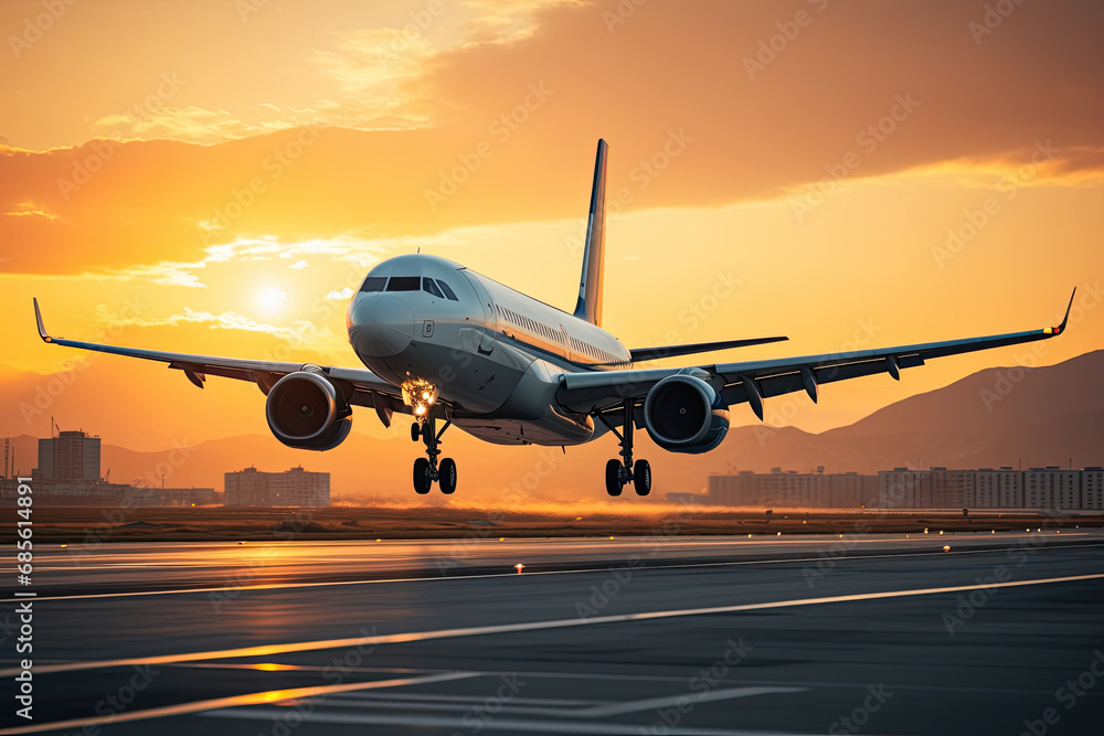 a plane taking off from an airport a plane taking off from an airport
