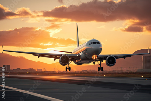 a plane taking off from an airport  © Planetz
