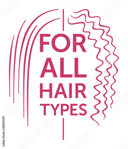 For all hair types badge - for haircare products