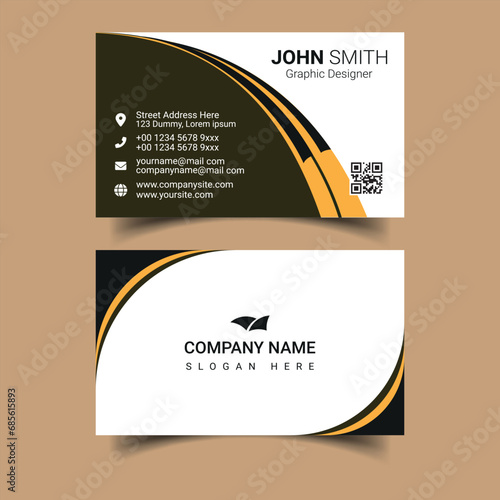Professional business card design with minimal color. Compatible for business and personal use or commercial usage.