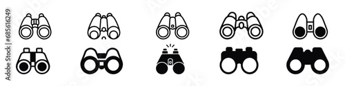 binoculars icon, Binoculars  line icon. Binocular icon, Illustration of binoculars icon, Binocular field glasses flat vector icon