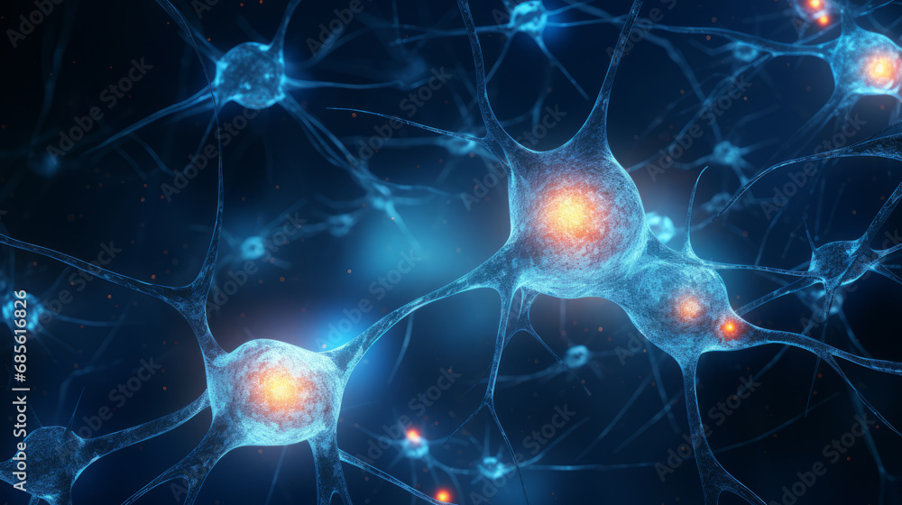 Neural network with connections between cells. Neural network with connections between cells.