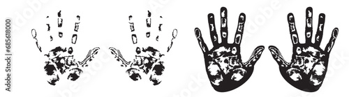 Print of hand of child, cute skin texture pattern,vector grunge illustration