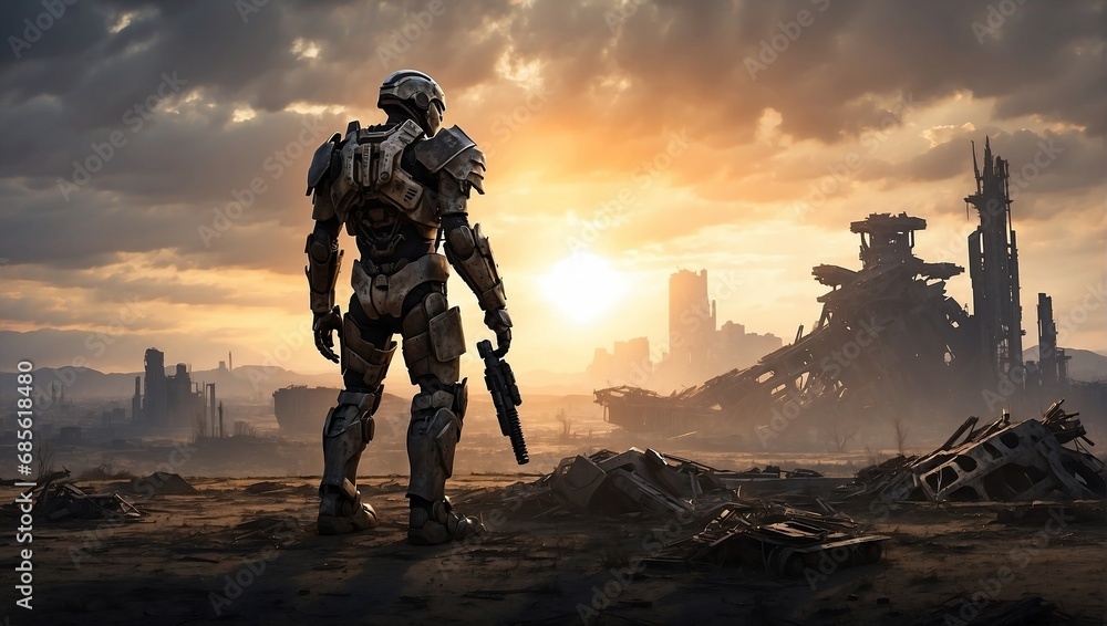 Fototapeta premium Wasteland Wanderer
