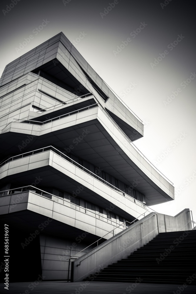 Geometric architecture detail modern concrete structure building abstract concrete architecture background building concrete balcony construction middle east Minimal architecture modern building