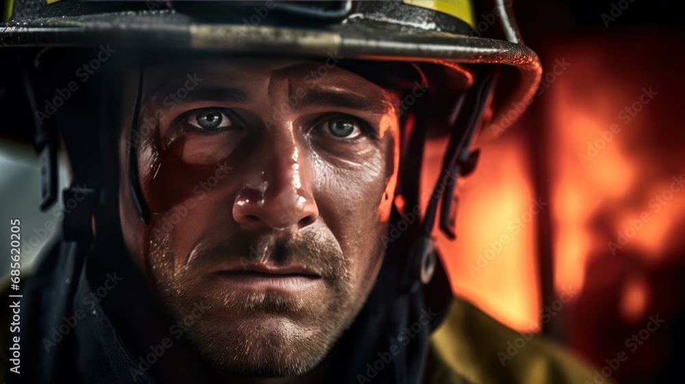 Depressed and tired firefighter Depressed and tired firefighter