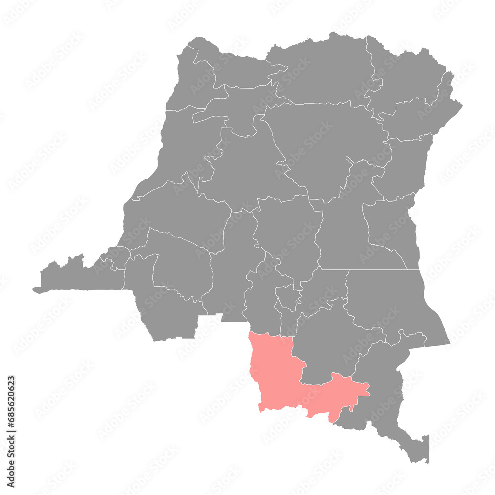 Lualaba province map, administrative division of Democratic Republic of the Congo. Vector illustration.