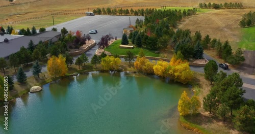 4k Drone Colorado Fall Fountain 