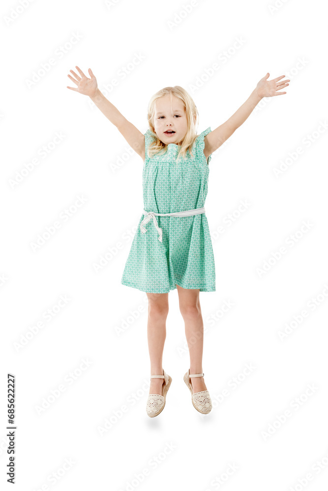 Happiness, girl and kid with portrait, jump and achievement isolated on a transparent background. Person, model and child with energy, movement and excitement with joy, cheerful and winner with png Happiness, girl and kid with portrait, jump and achievement isolated on a transparent background. Person, model and child with energy, movement and excitement with joy, cheerful and winner with png