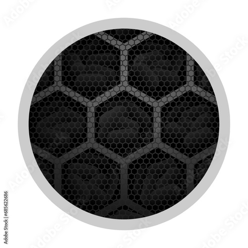 Air filter icon with activated charcoal granules photo