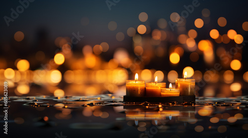 Diwali Radiance Festive End-of-Year Web Banner with Soft Focus Light and Bokeh Background