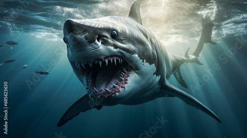Great white shark in water