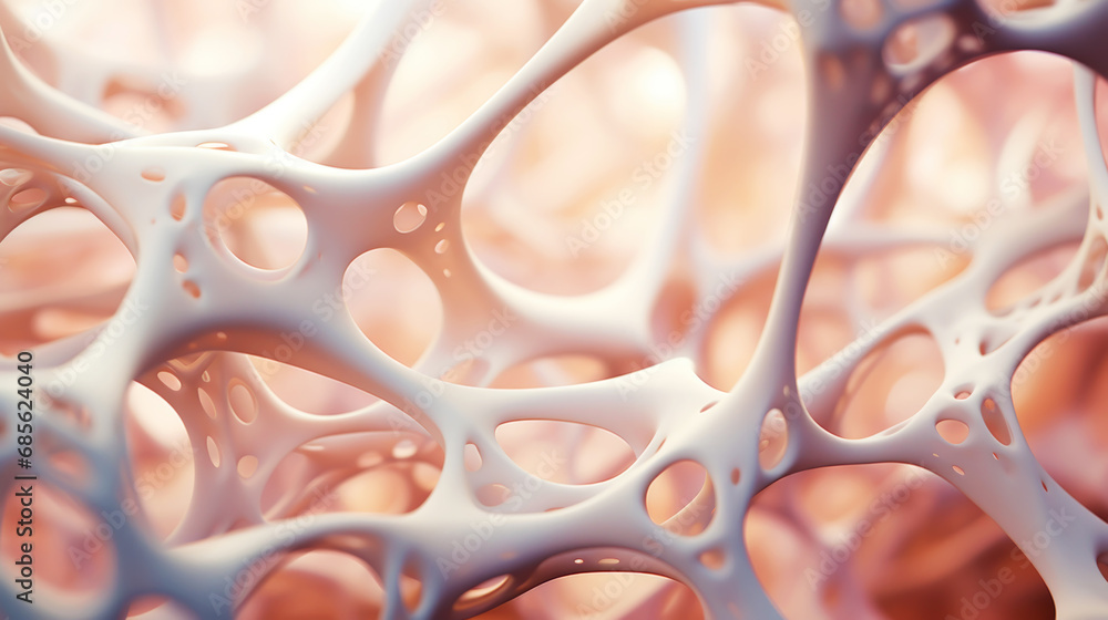 Organic cellular structure osteons matrix. Futuristic bio cement. Generative AI Organic cellular structure osteons matrix. Futuristic bio cement. Generative AI