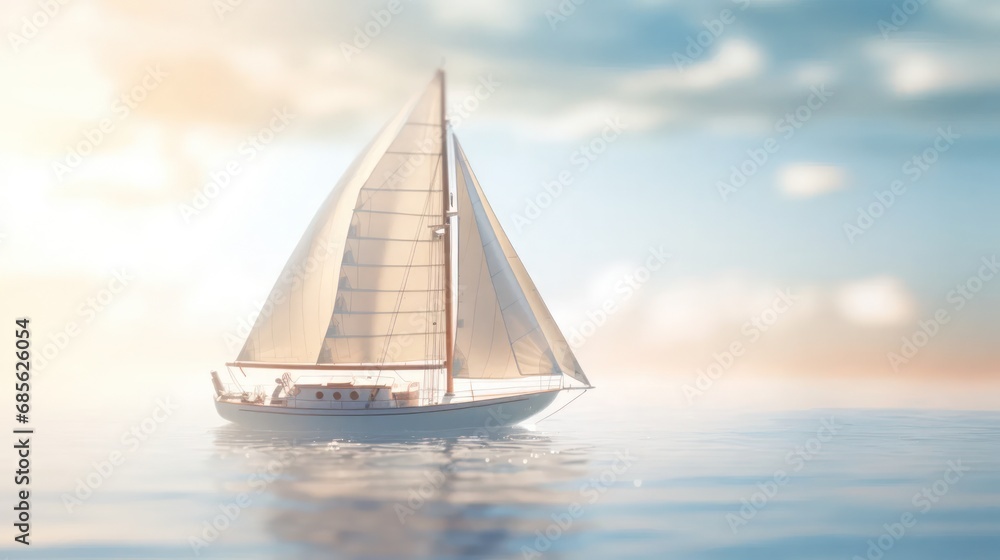 Fototapeta premium Yacht in Bokeh Effect