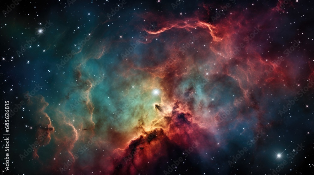 Fototapeta premium celestial abstract scene with nebula and stars