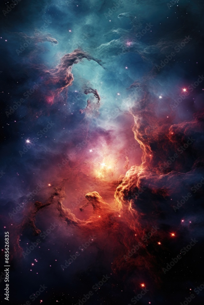 celestial abstract scene with nebula and stars celestial abstract scene with nebula and stars