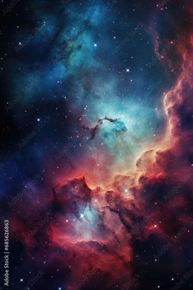 Fototapeta premium celestial abstract scene with nebula and stars