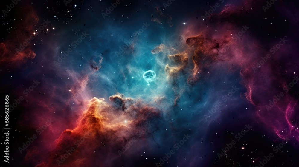 Fototapeta premium celestial abstract scene with nebula and stars