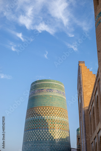 beautiful historical building in a Central Asian Silk Road, Khiva, the Khoresm agricultural oasis, Citadel.