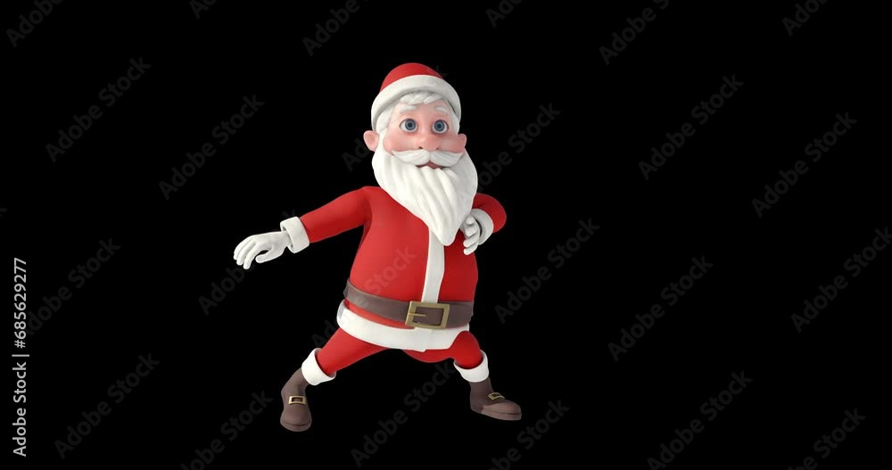 Dancing Happy Santa With Red Costume. Making Silly Moves. Alpha Channel Is Included. Christmas And New Year 3D Animation Concept. Dancing Happy Santa With Red Costume. Making Silly Moves. Alpha Channel Is Included. Christmas And New Year 3D Animation Concept.