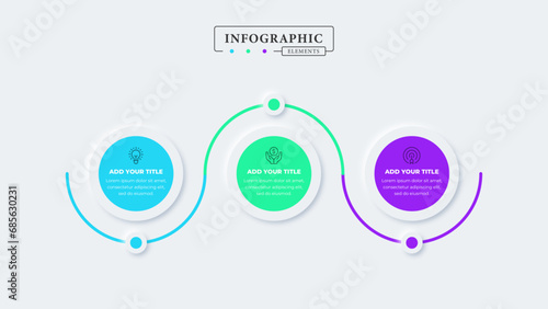 Infographic presentation template with 3 steps or options