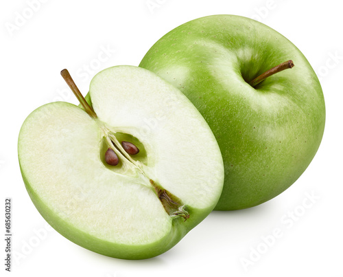 Organic apple isolated on white background