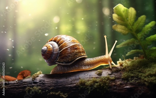 Portrayal of a Snail in its Natural Habitat photo