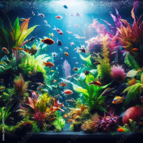tropical aquarium with fishes © Deanmon