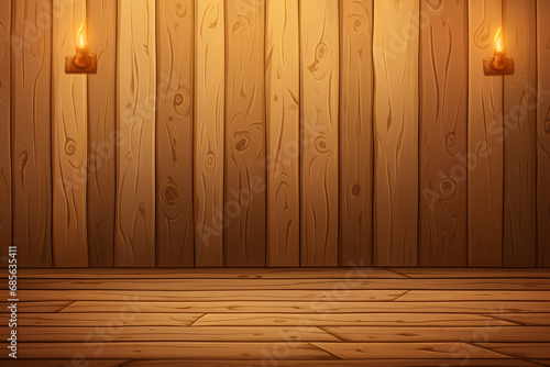 Cartoon Light Casting a Soft Glow on a Delightful Wood Background.