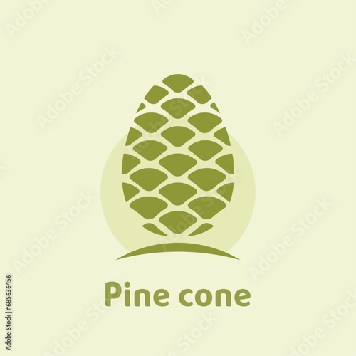 Tablou pe pânză Silhouette of a pine cone. Pinecone logo design.