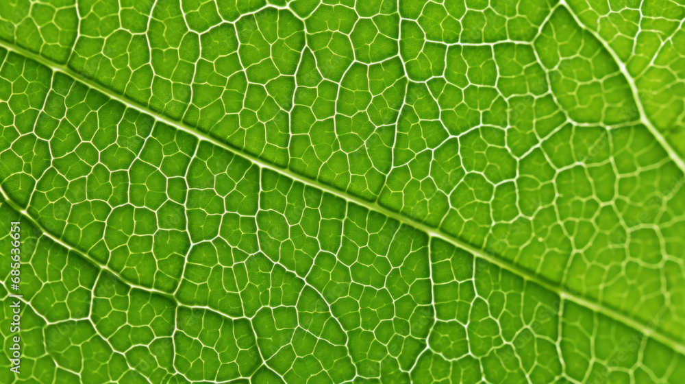 Fresh green leaf texture macro close-up. Generative AI Fresh green leaf texture macro close-up. Generative AI