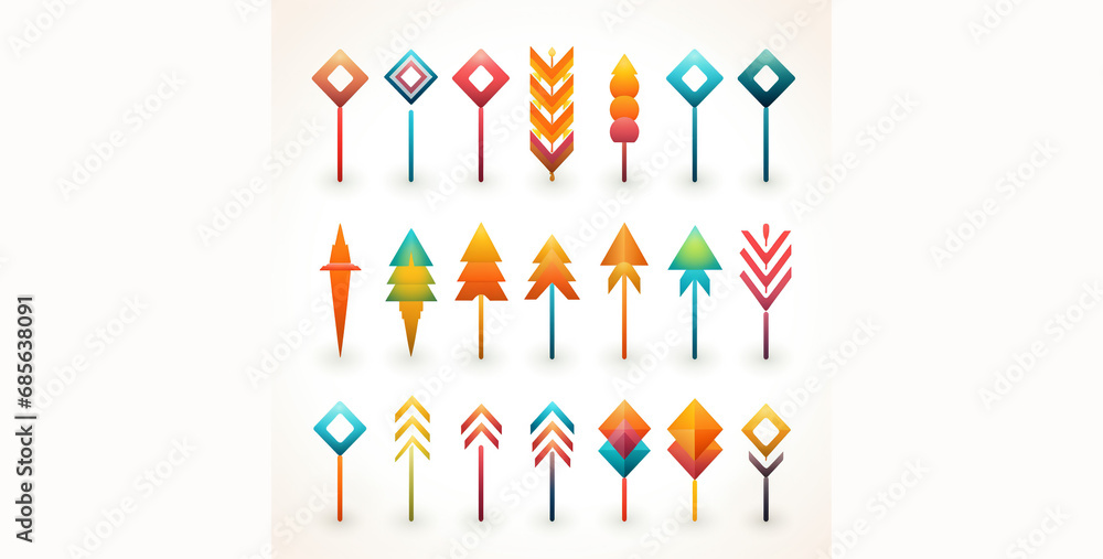 different weird nowadays arrows that can be used, background with lines. Generative Ai content different weird nowadays arrows that can be used, background with lines. Generative Ai content