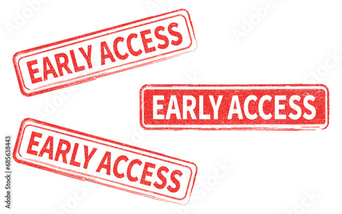 EARLY ACCESS red grunge square stamp vector illustration.