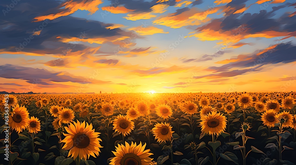 A field of sunflowers in full bloom