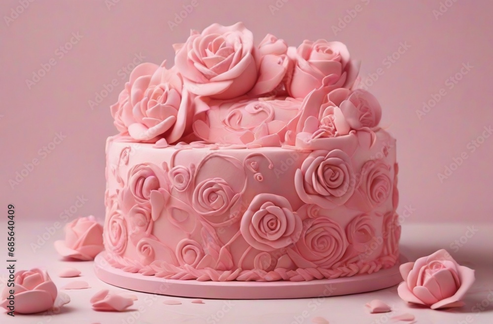 cake with pink roses cake with pink roses