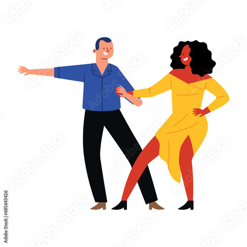 Bilde på lerret feria de cali couple dancers illustration
