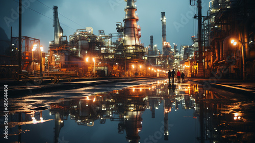 Industrial Elegance: Exploring the Architecture of a Refinery Plant. Generative AI.