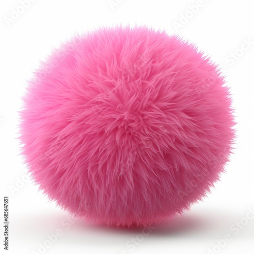 A pink wool ball isolated, generated by AI.