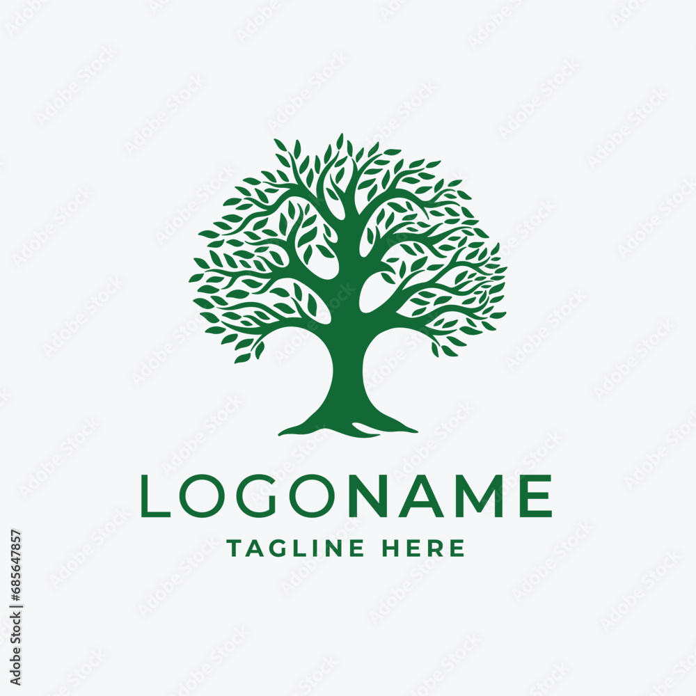 Tree logo template vector