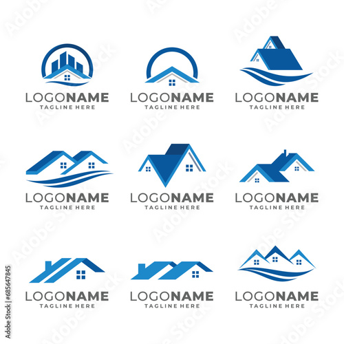 Real estate logo template vector