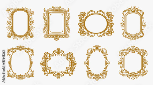 Vintage ornamental label frames. Decorative frames and borders backgrounds vintage design elements