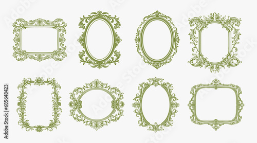 Vintage ornamental label frames. Decorative frames and borders backgrounds vintage design elements