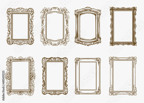 Vintage Ornamental Label Frames Collection. Classic Decorative Borders and Retro Badge Elements