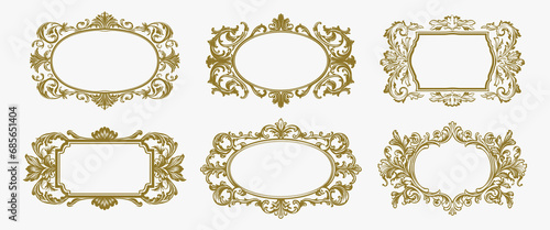 Retro Badge and Vintage Frames Set. Decorative frames and borders backgrounds vintage design elements
