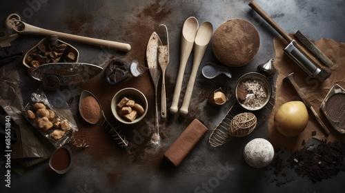 Baking ingredients, xmas spices, Cinnamon, eggs, milk, flour, gingerbread, cookie bakery, Cookery, Cooking components, Confectionery Additives, Patisserie, Creek Bach Art, Craftsmanship, Baking craft