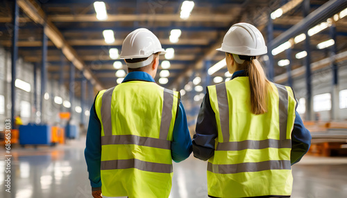 HSE officers under inspection, health and safety audit concept
