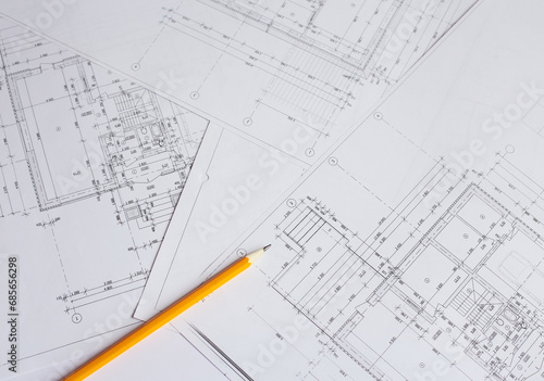 architectural plans. construction site