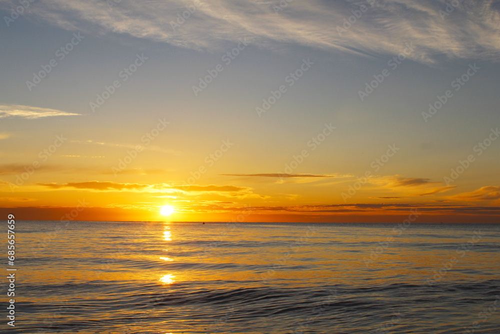 natural background of a beautiful sunrise on the sea